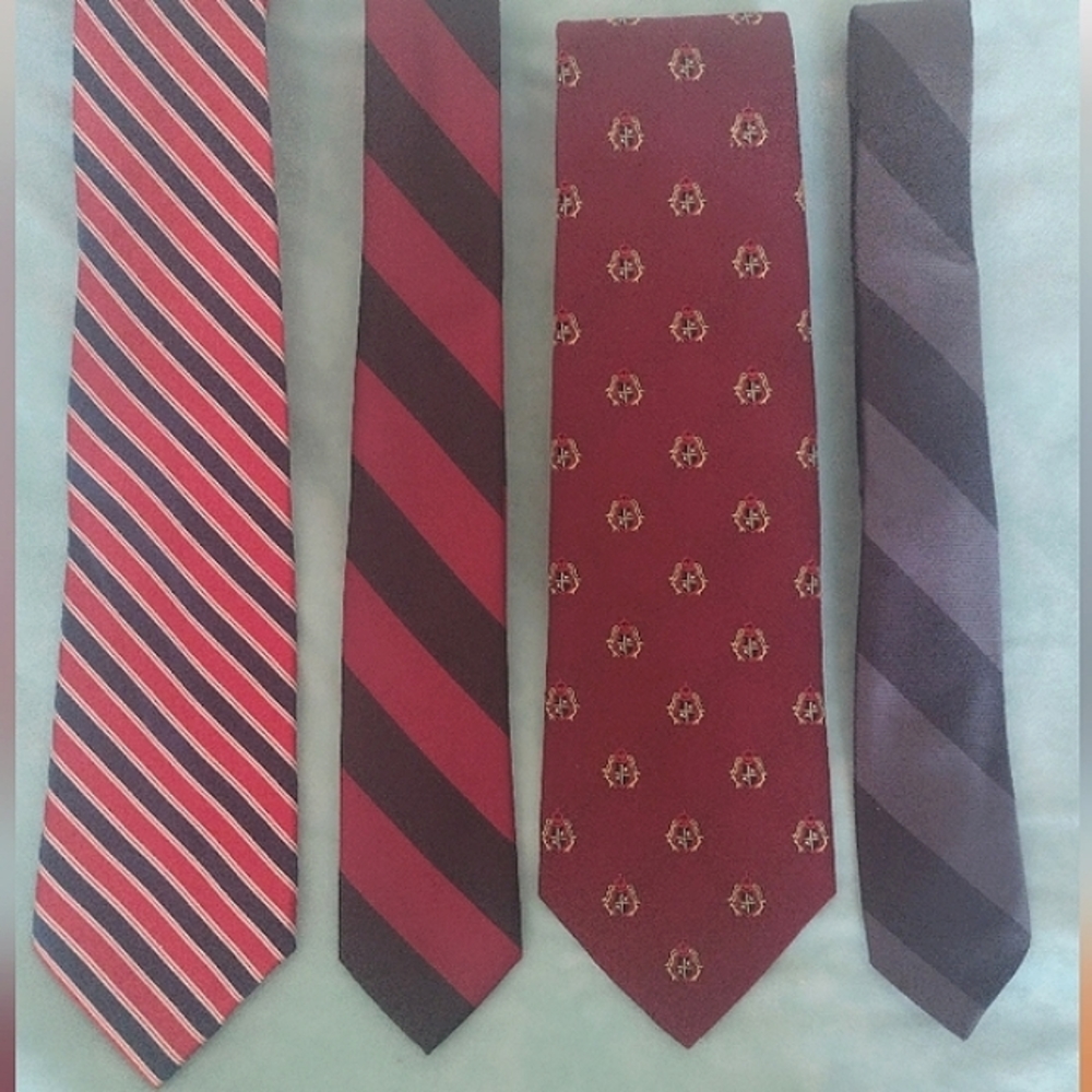 Tie Bundle Red Black Gray & Navy Hues